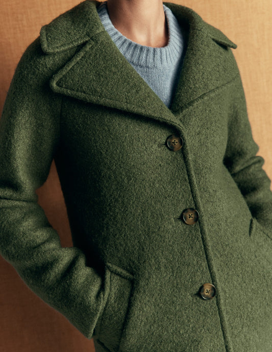 Cotswold Wool Coat-Hunter Green