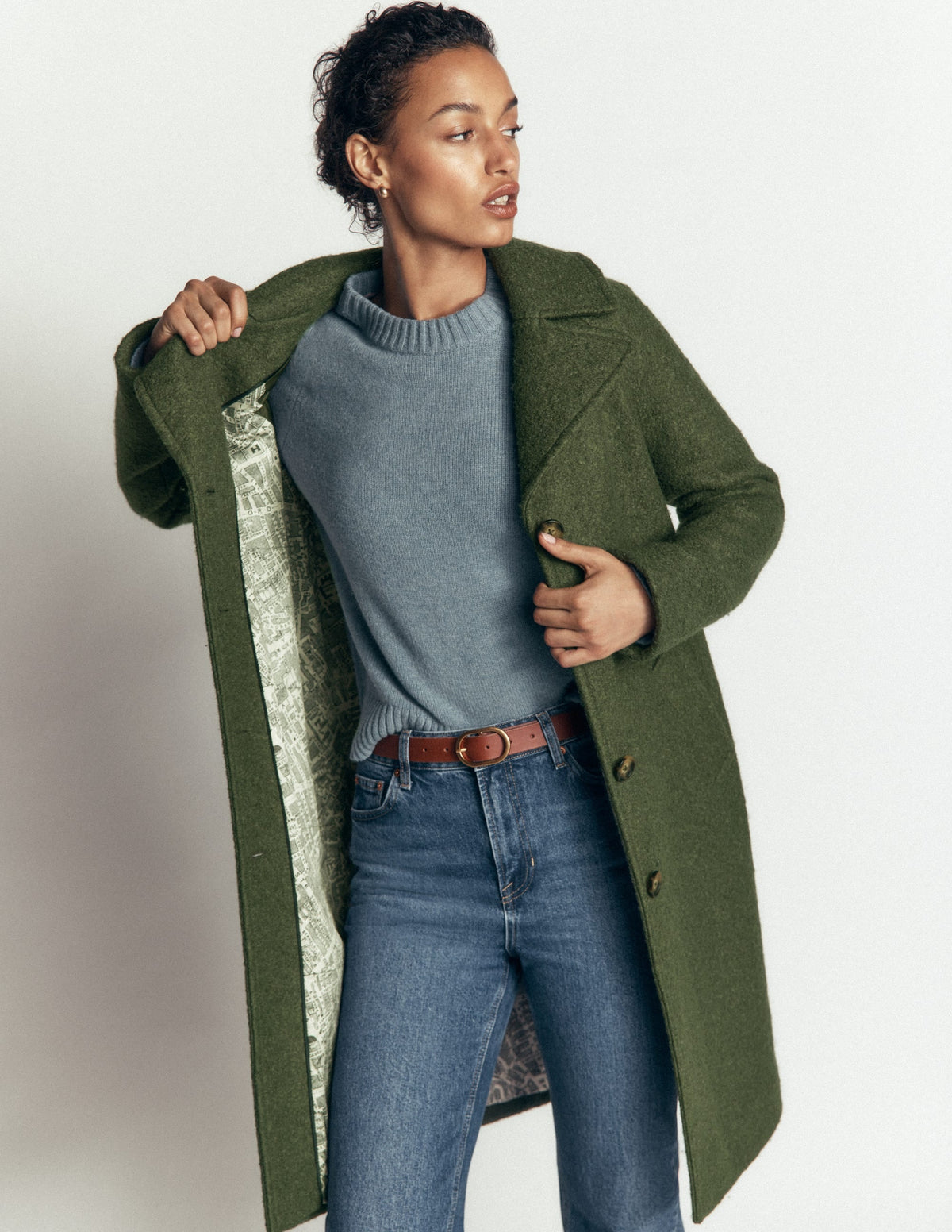 Cotswold Wool Coat-Hunter Green