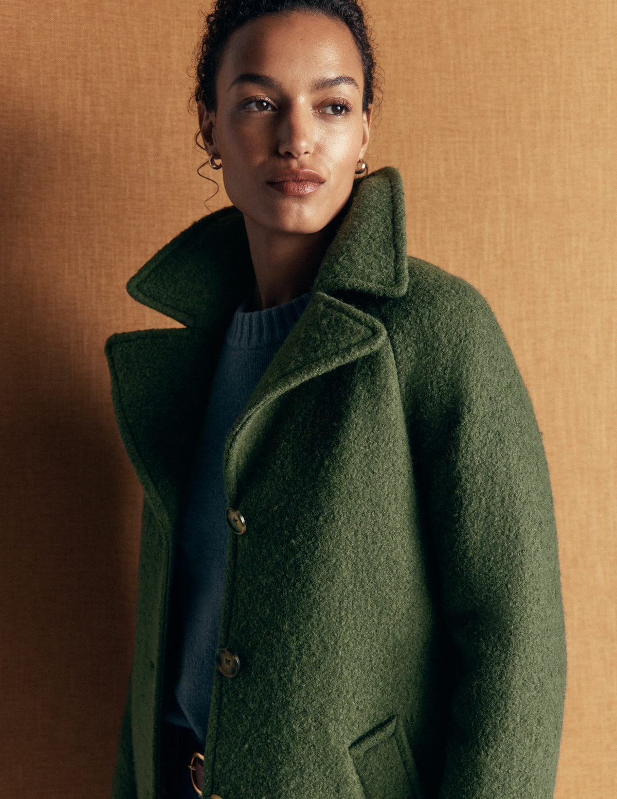Cotswold Wool Coat-Hunter Green