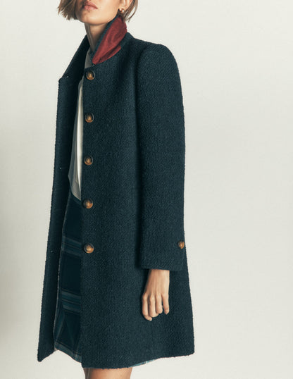 Aylesford Wool Coat-Teal Ocean
