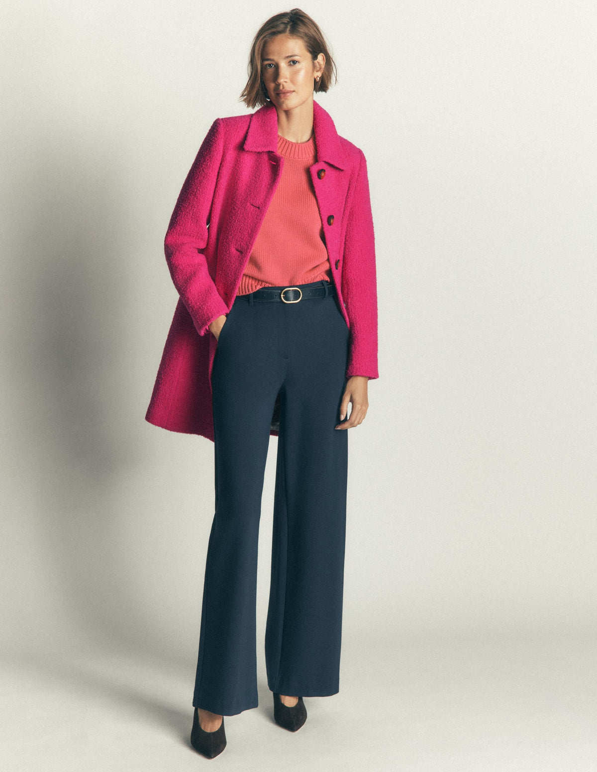 Aylesford Wool Coat-Bright Pink