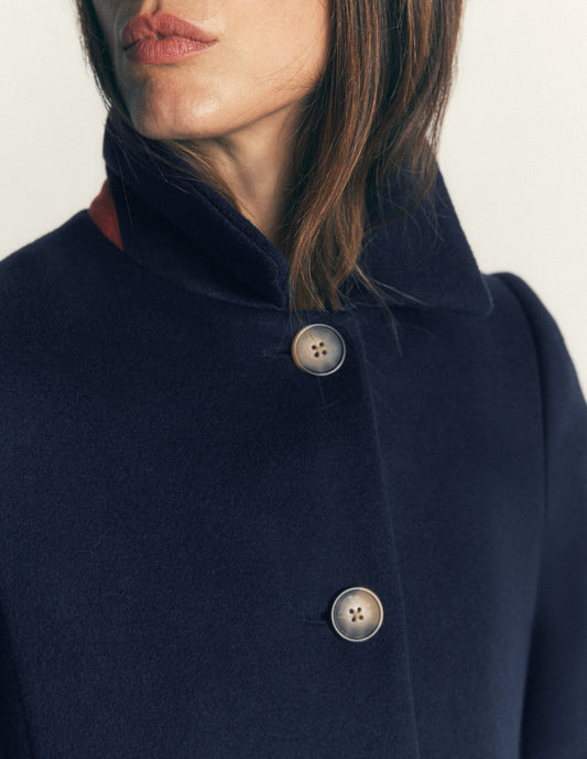Aylesford Longline Coat-Navy