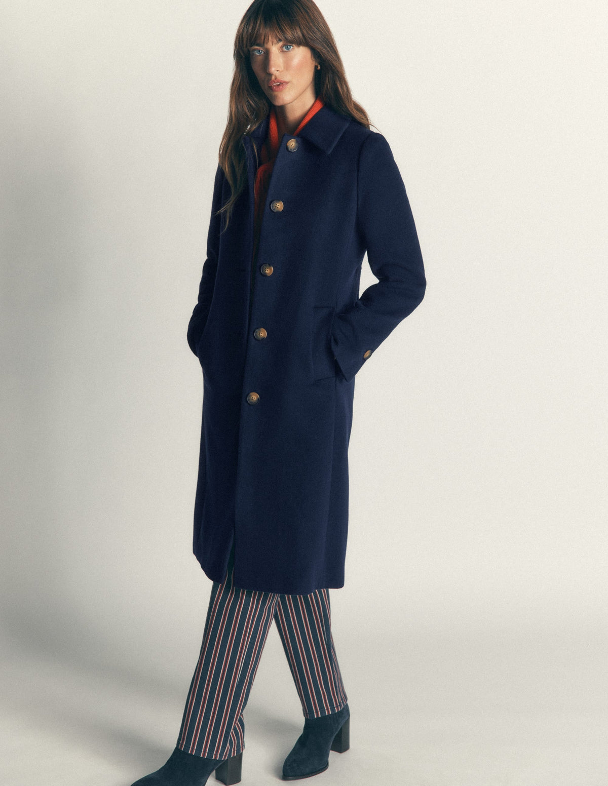 Aylesford Longline Coat-Navy