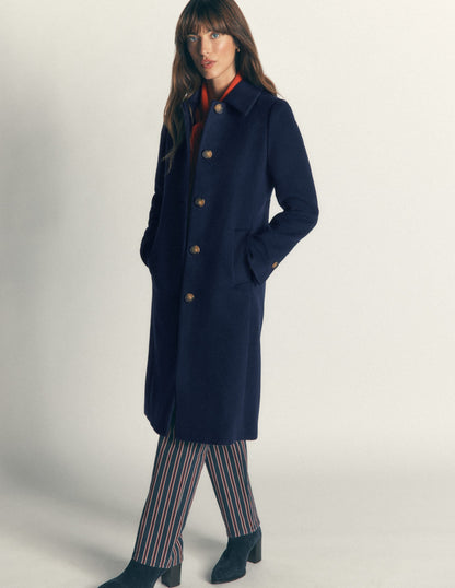 Aylesford Longline Coat-Navy