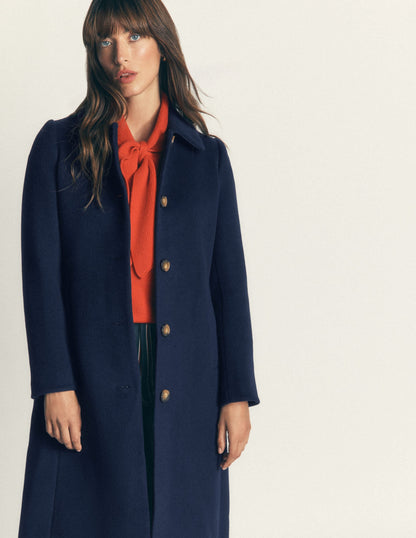 Aylesford Longline Coat-Navy