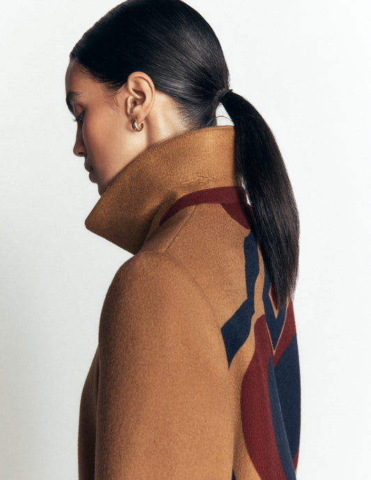 Aylesford Longline Coat-Camel Swooping Hearts