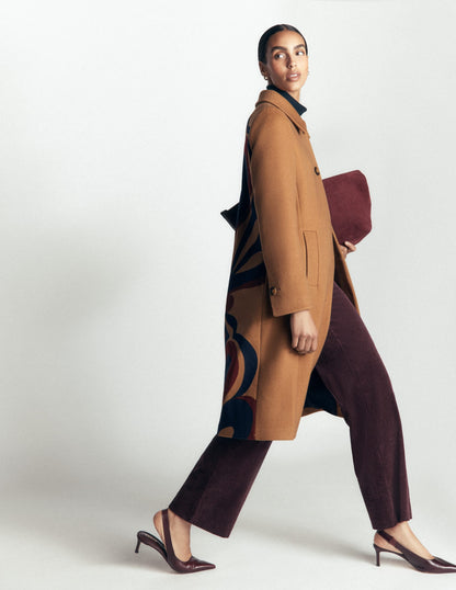 Aylesford Longline Coat-Camel Swooping Hearts