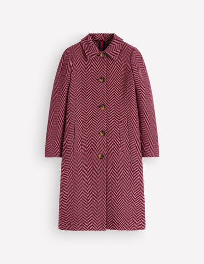 Aylesford Longline Coat-Herringbone