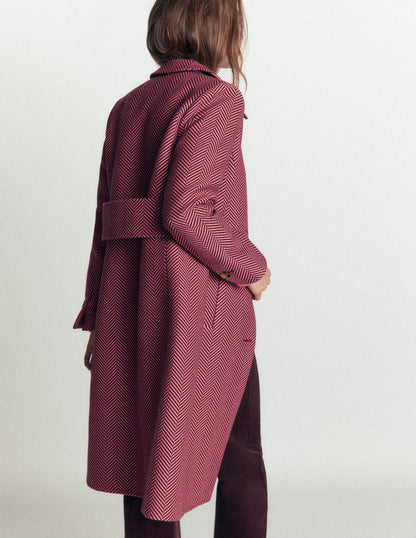 Aylesford Longline Coat-Herringbone