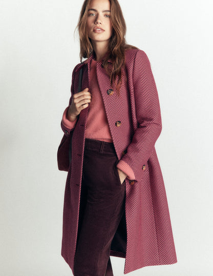 Aylesford Longline Coat-Herringbone