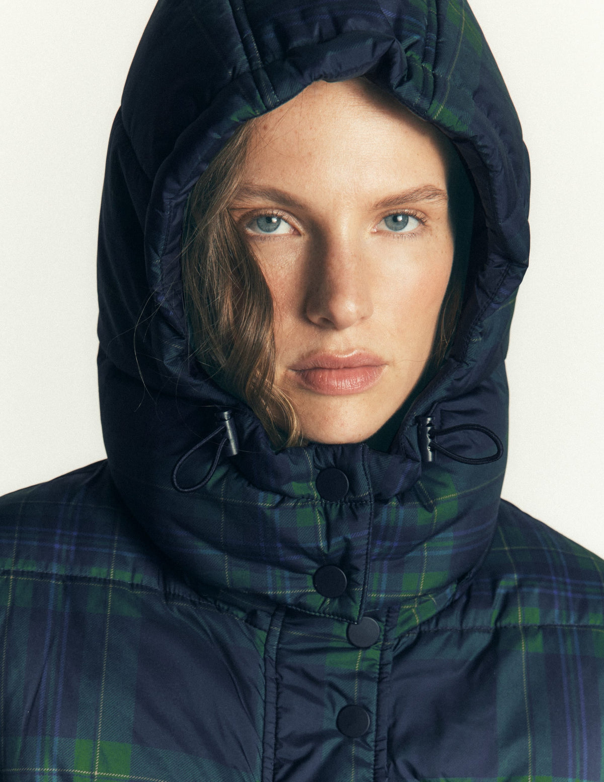 Long Raglan Padded Coat-Navy