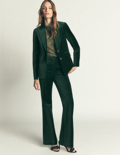 Stamford Velvet Blazer-Midnight Emerald