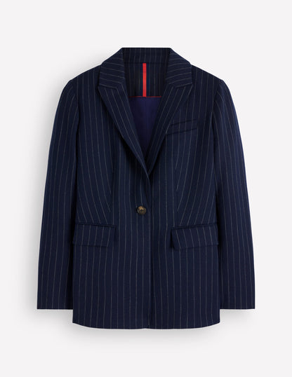 Woodbridge Wool Blend Blazer-Navy Pinstripe