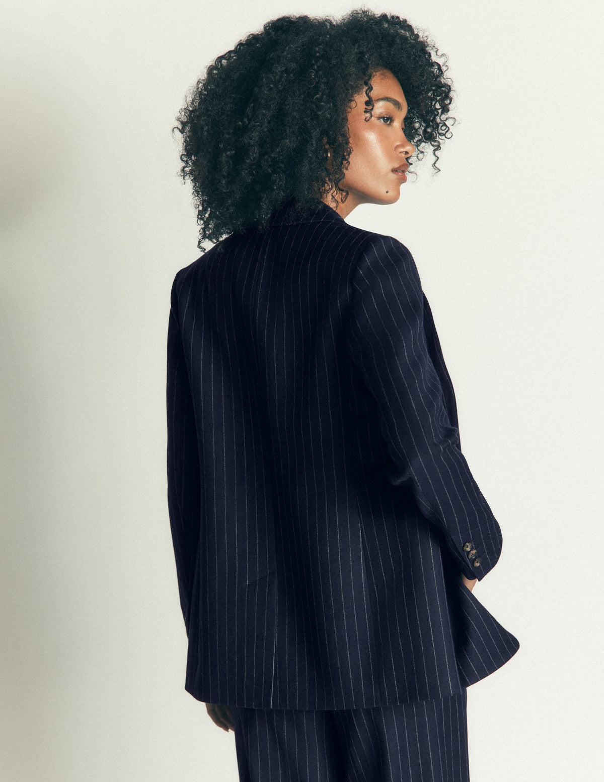Woodbridge Wool Blend Blazer-Navy Pinstripe