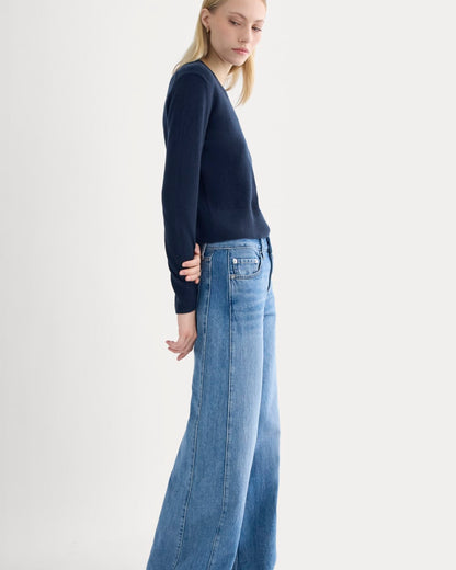 Paneled Wide-Leg Jean | Tungsten Scratch