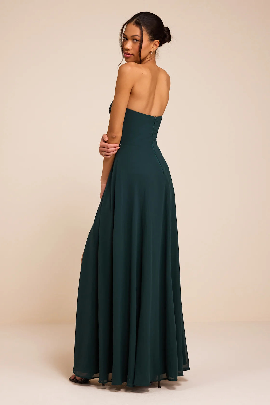 Remember This Moment Rhinestone Strapless Maxi Dress