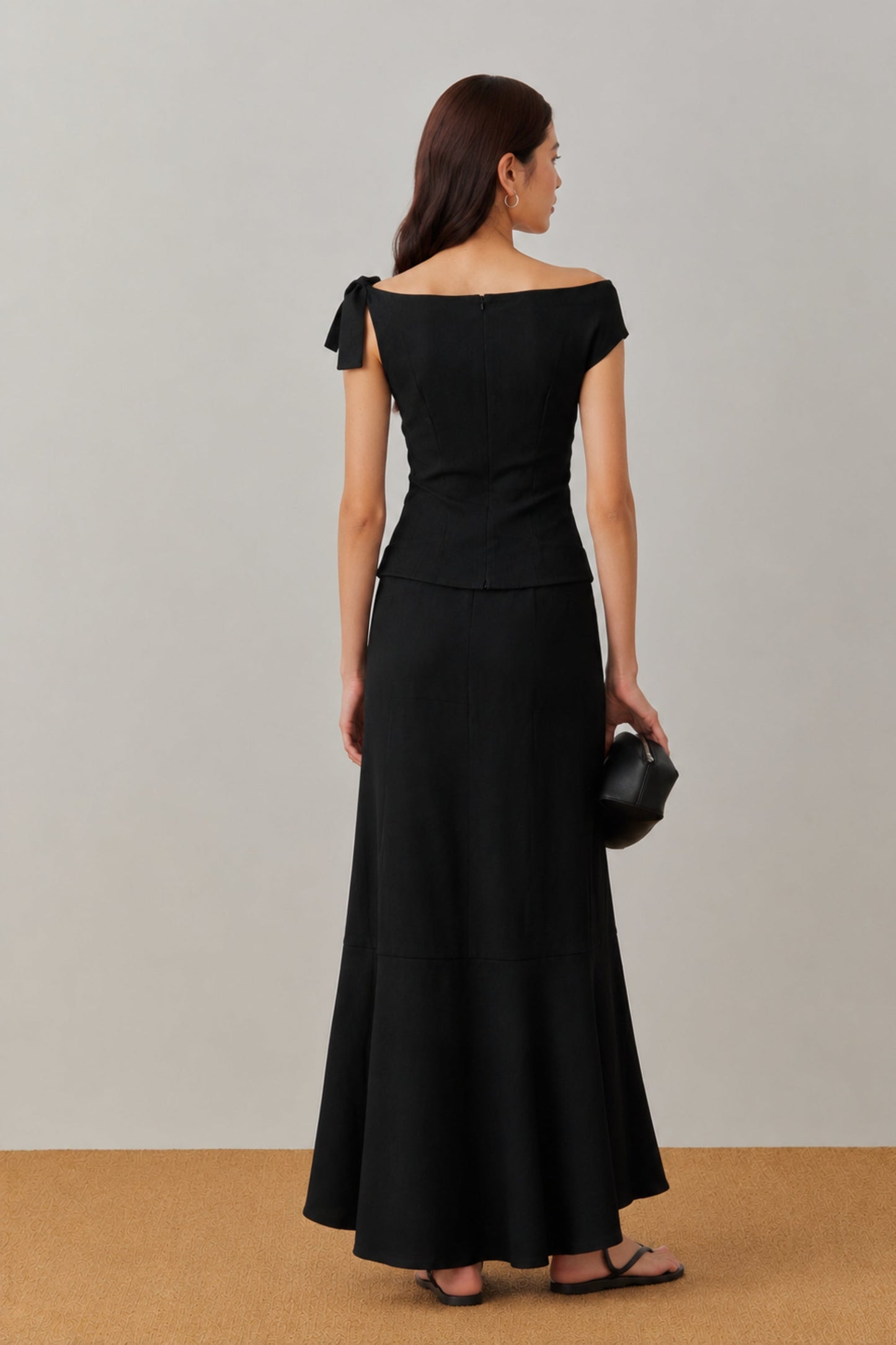 Noir Boat Neck Linen Co-ord