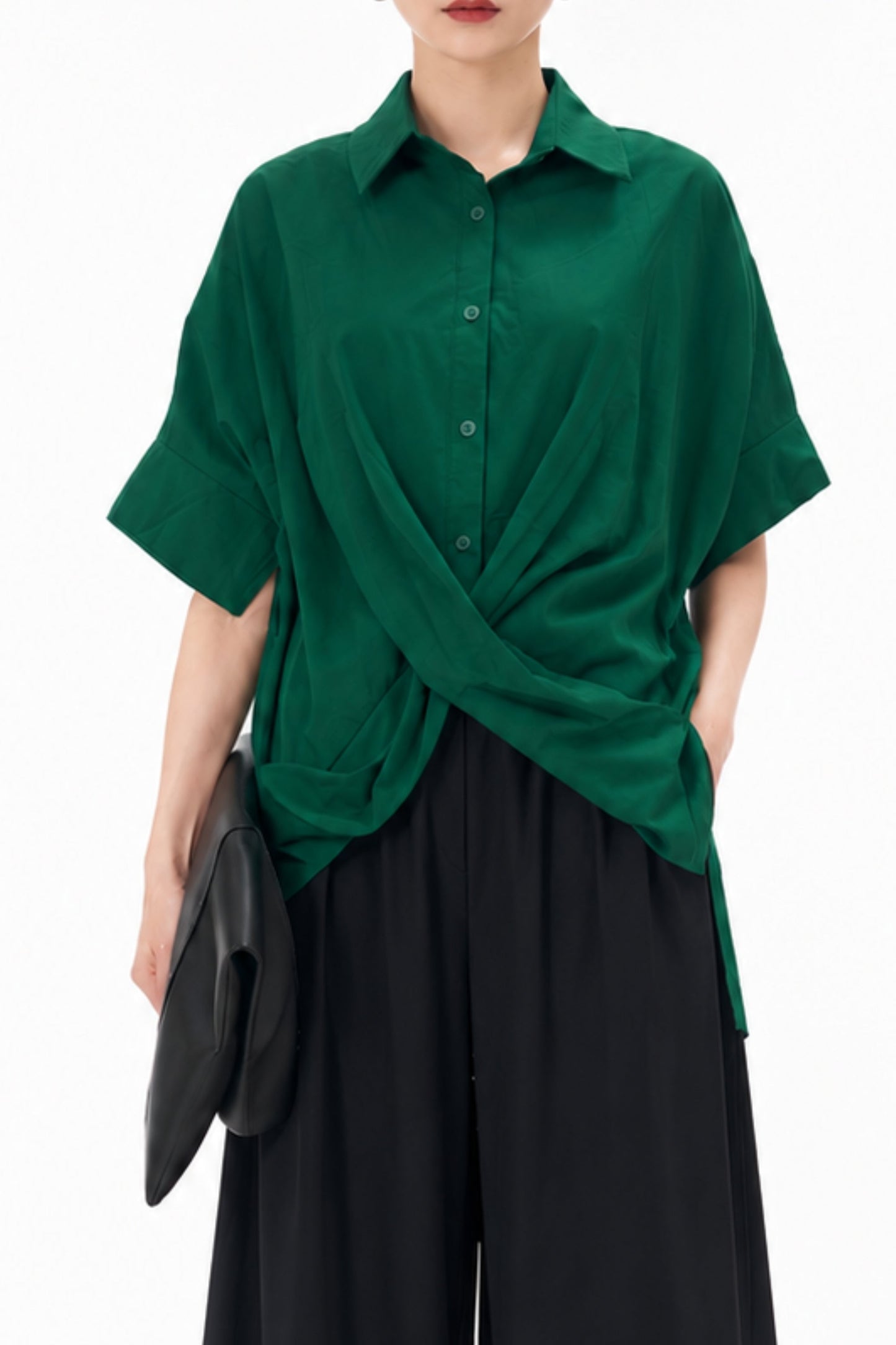 Emerald Cross Hem Shirt