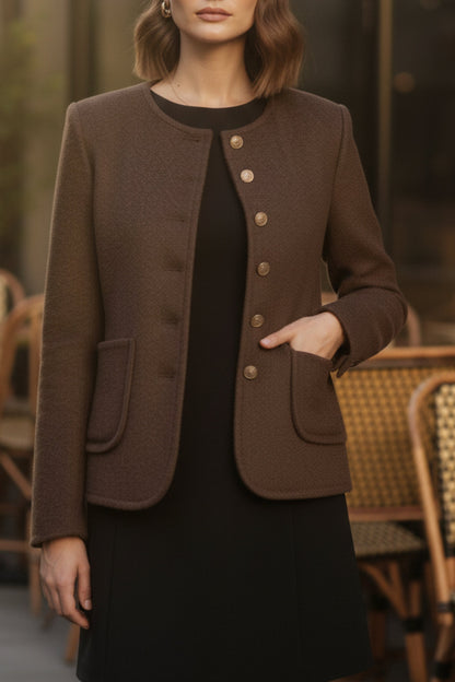 Brown Double-Sided Cashmere Blazer
