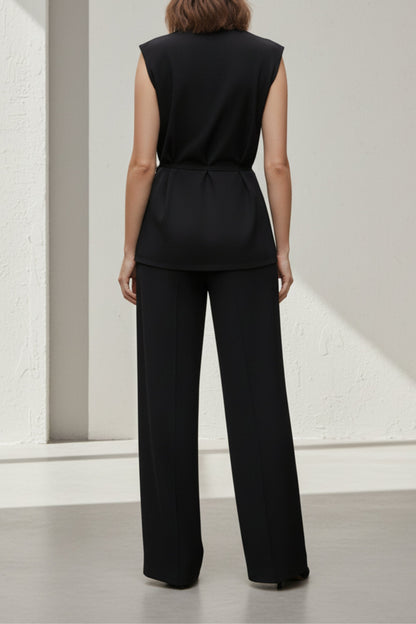 Black Tailored Top & Pant Co-Ord Set