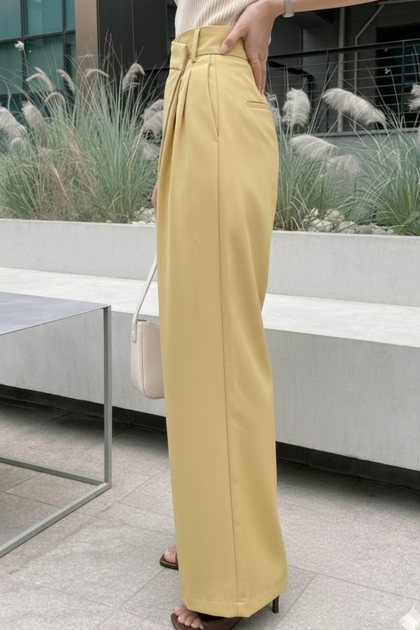 Tailored Yellow Asymmetrical Pants
