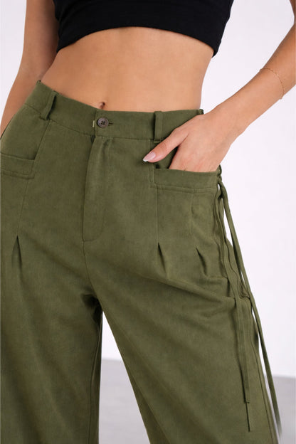 Green Pants with Pocket Strings
