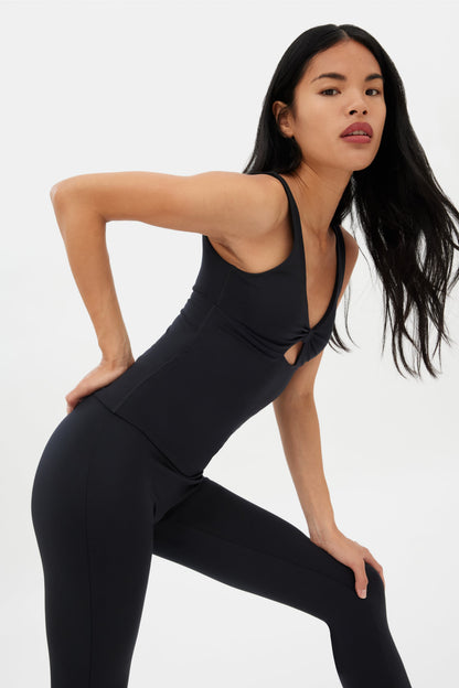 Black Meredith Bow Tank