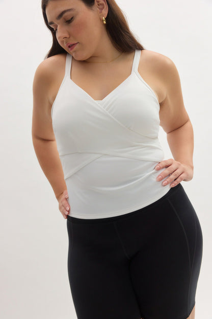 White Tabitha Wrap Tank