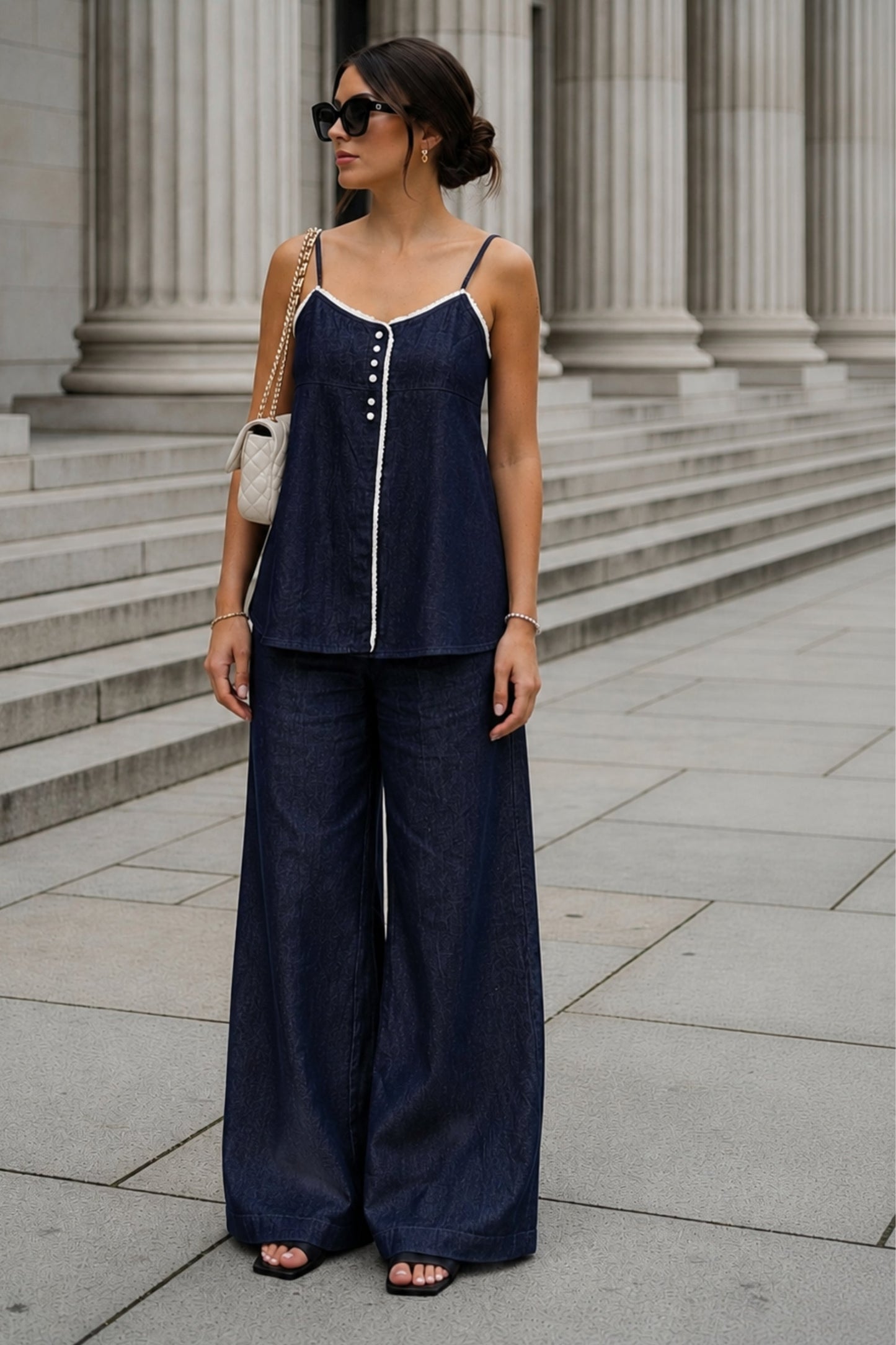 Margaret Denim Flared Co-ord Set