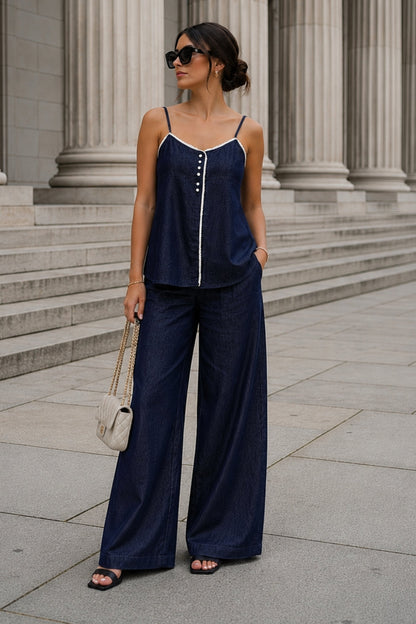 Margaret Denim Flared Co-ord Set