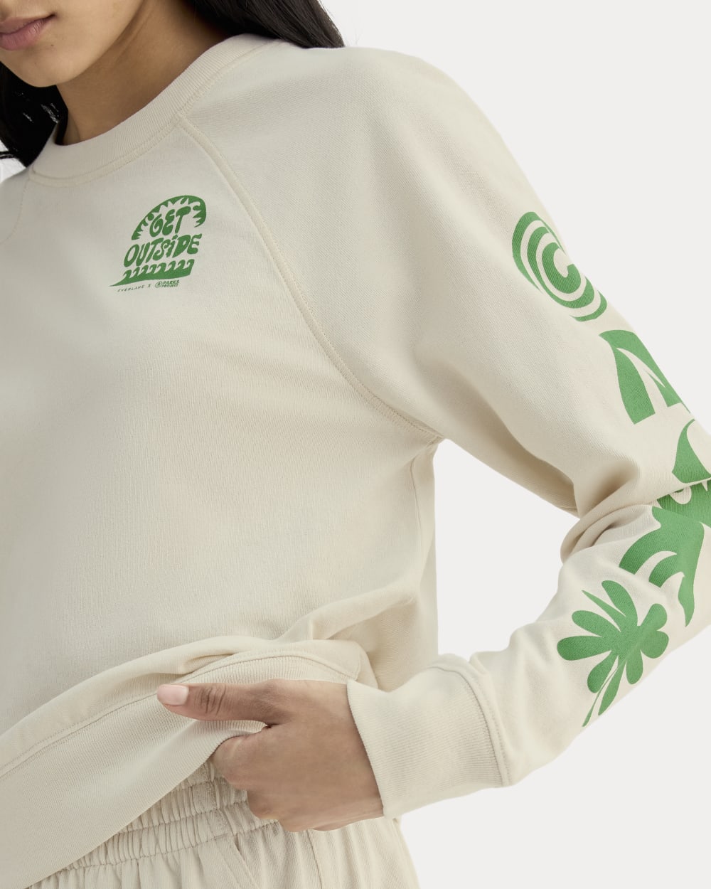 The Off-Duty Long-Sleeve Tee | Natural / Green