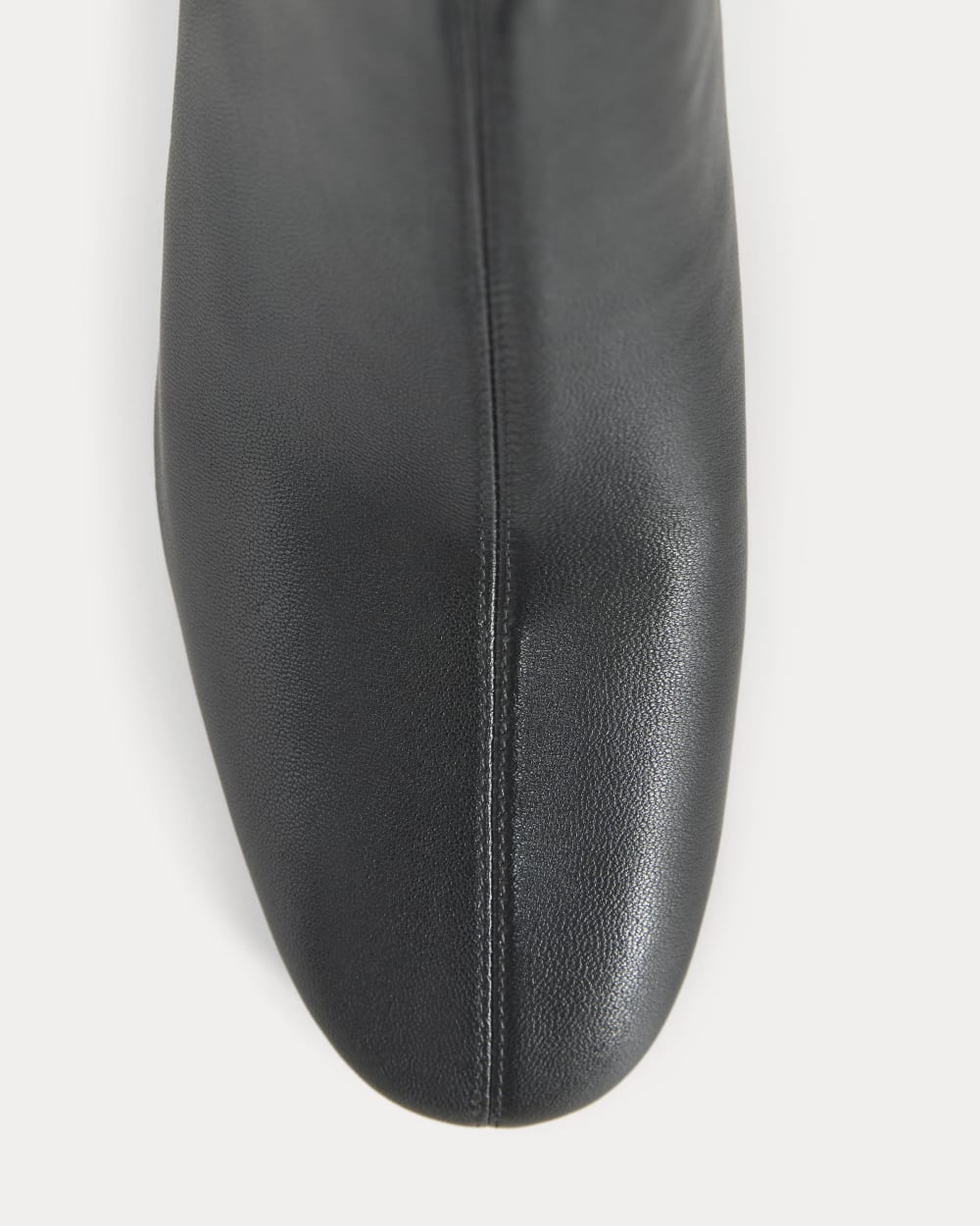 Leather Curved-Heel Boot | Black