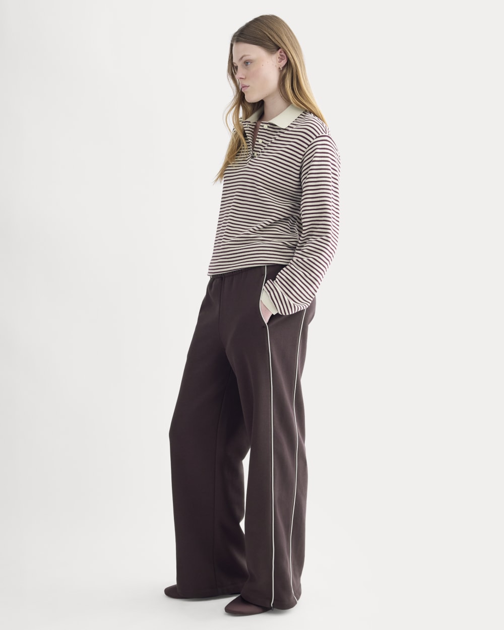 Luxe Fleece Track Pant | Dark Chocolate
