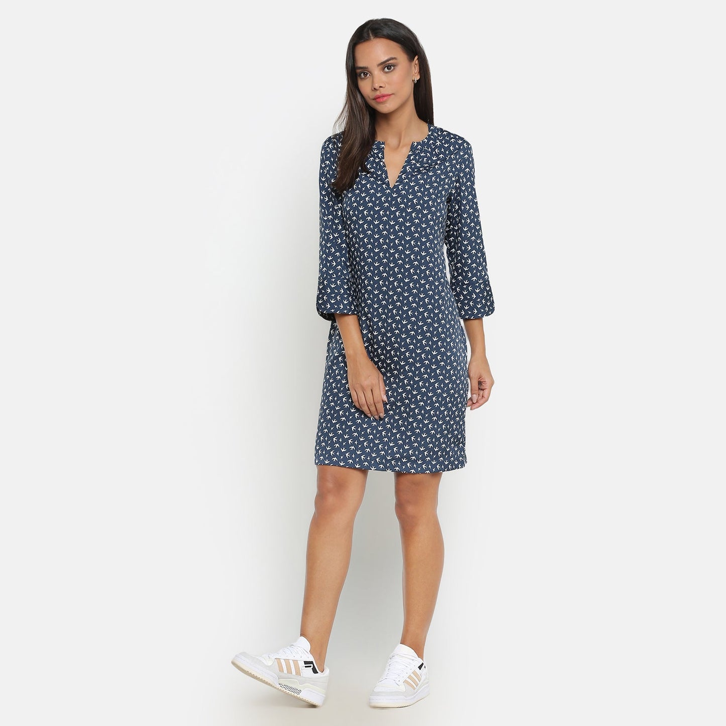 Blue Bird Printed Short Dress