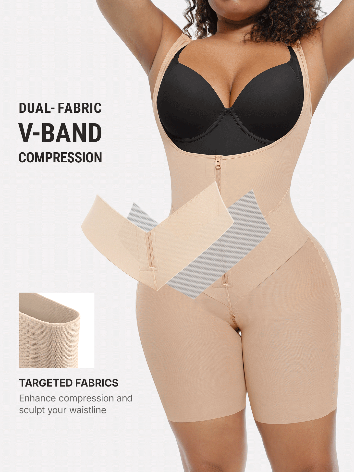 V-Shaped Faja Tummy Control Butt Lift Shapewear Bodysuit