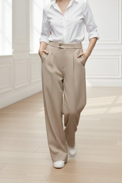 Beige Mist Wide Leg Trouser