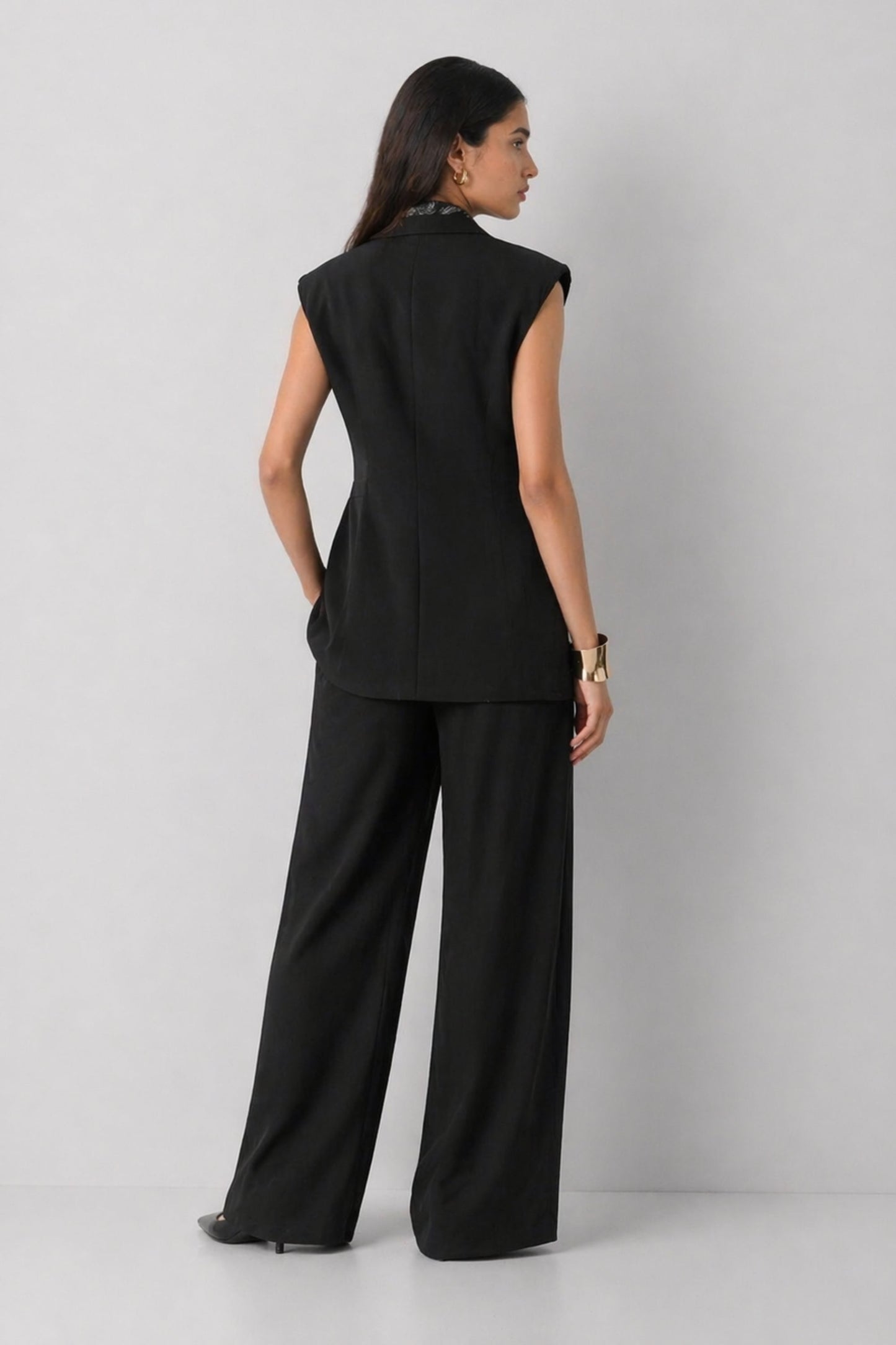 Marble Black Waistcoat Co-ord Set