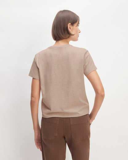 The Box-Cut Tee in Essential Cotton | Burnt Sugar | No Pocket