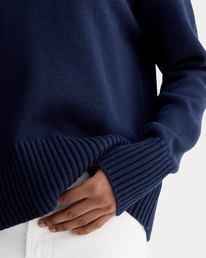 The Boxy Sweater in Everyday Cotton | Navy
