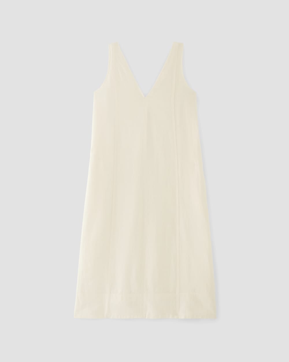 The Linen V-Neck Midi Dress | Bone