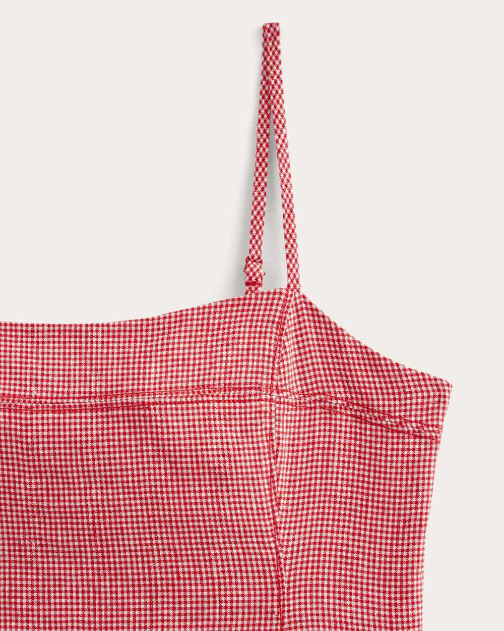 The Seamed Top in Stretch Linen | Classic Red Gingham