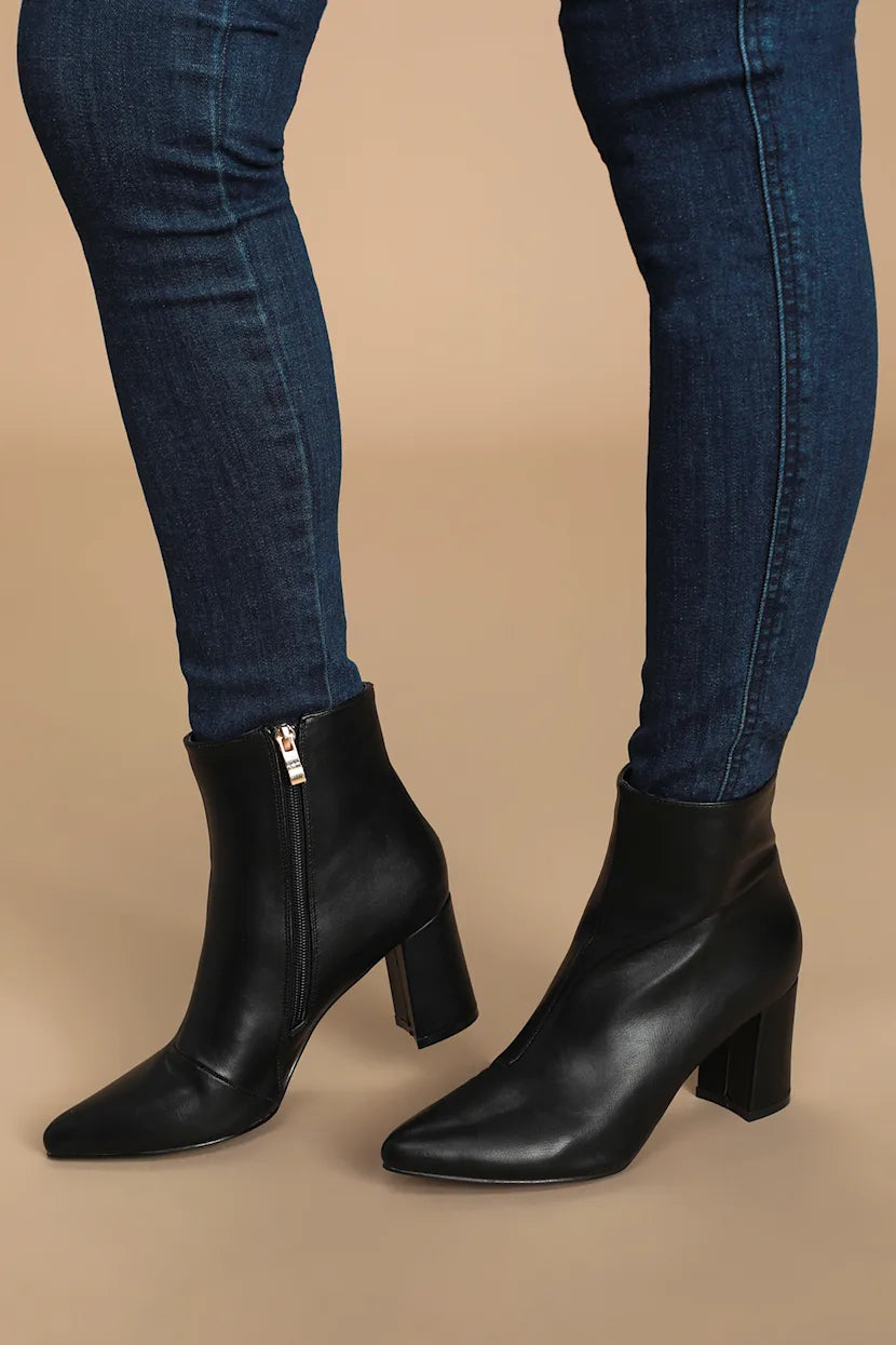 Sarai Pointed-Toe Ankle Booties