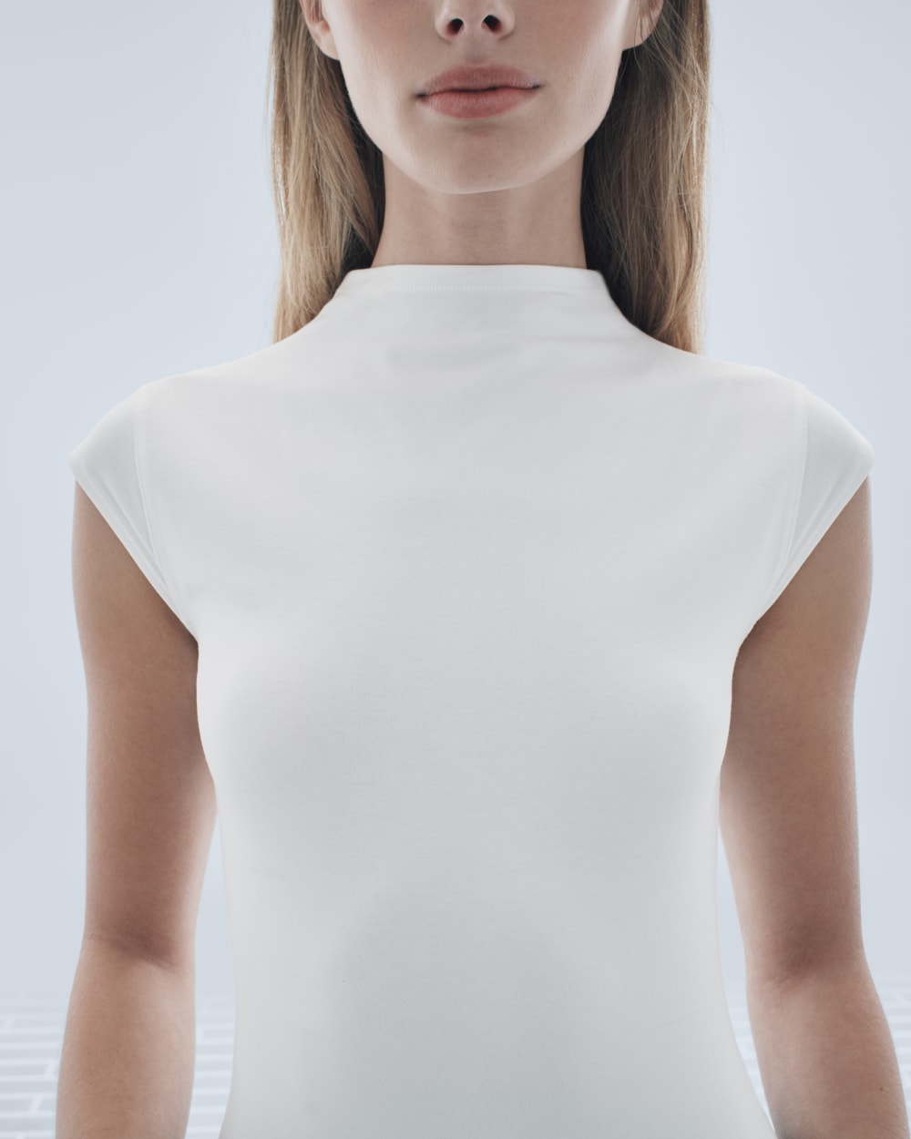 The Form Funnel-Neck Bodysuit | White