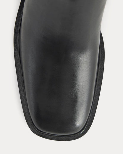 Leather Knee-High City Boot | Black