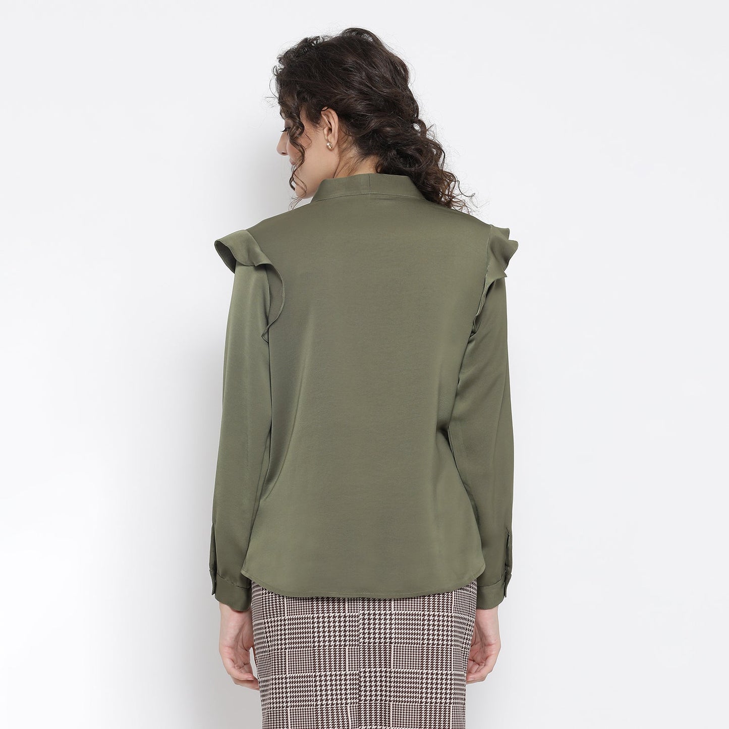 Olive Green Top With Tie Knot