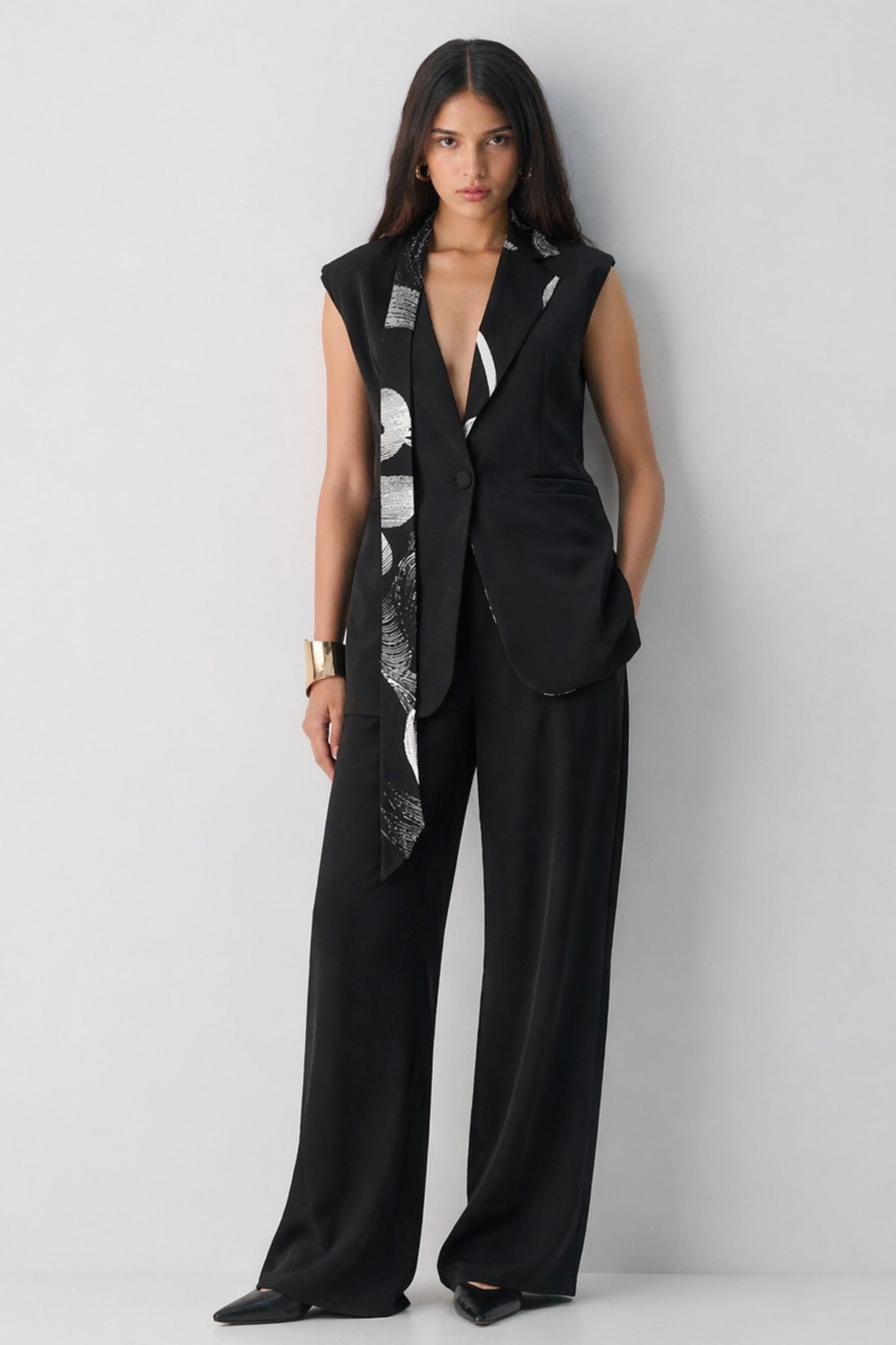 Marble Black Waistcoat Co-ord Set