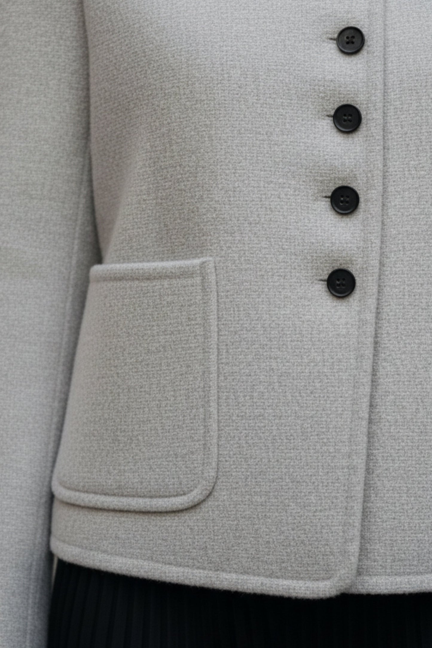 Cloud Grey Double-Sided Cashmere Blazer