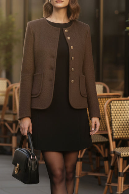 Brown Double-Sided Cashmere Blazer