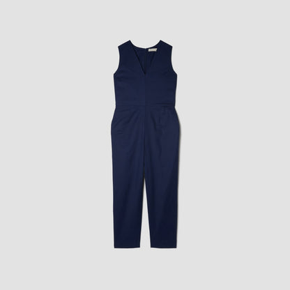 The Structured Cotton Jumpsuit | Navy