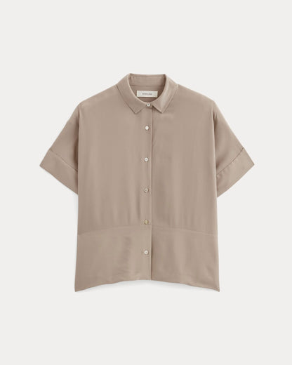 The Boxy Shirt in Washable Silk | Burnt Sugar